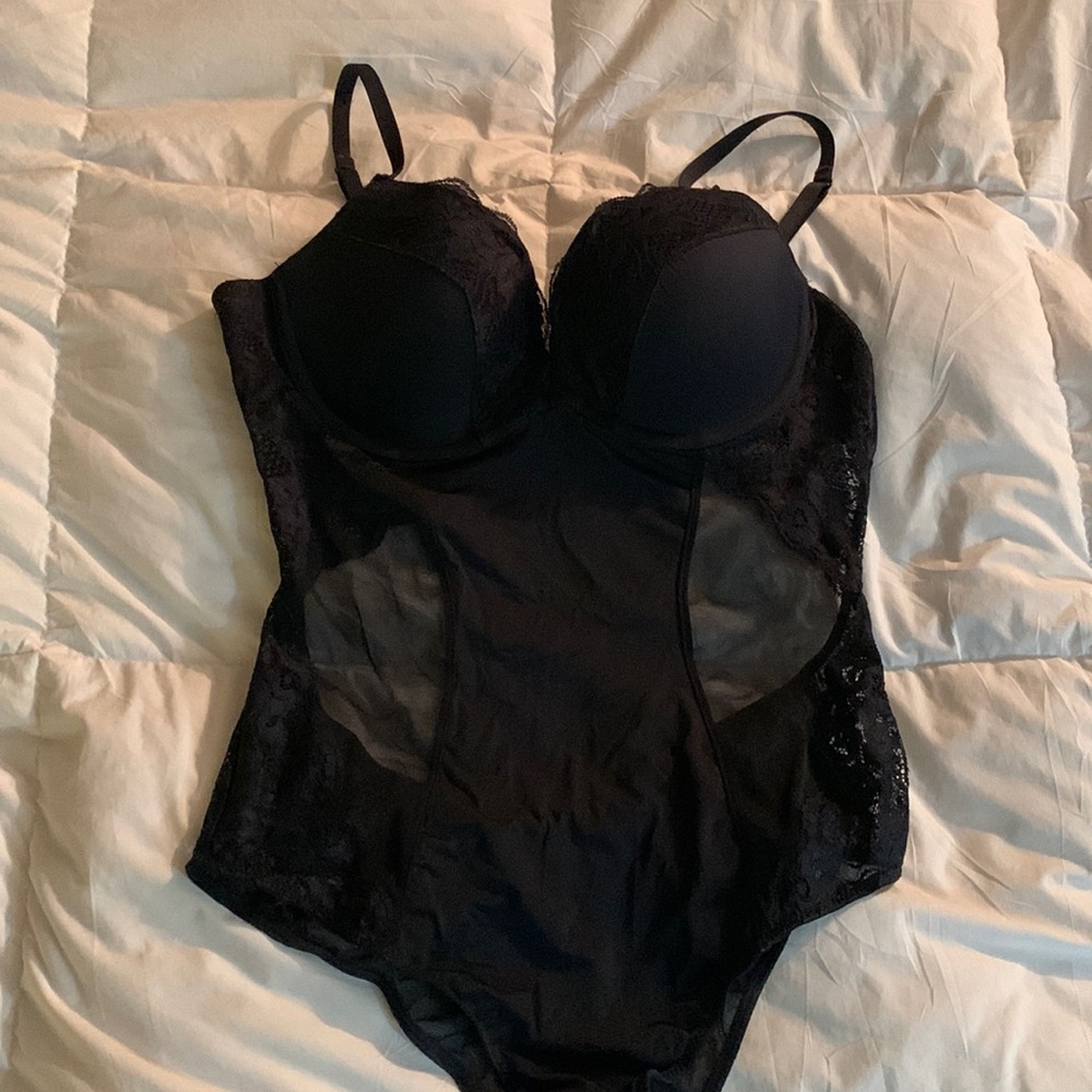 Black, sexy, one piece lingerie